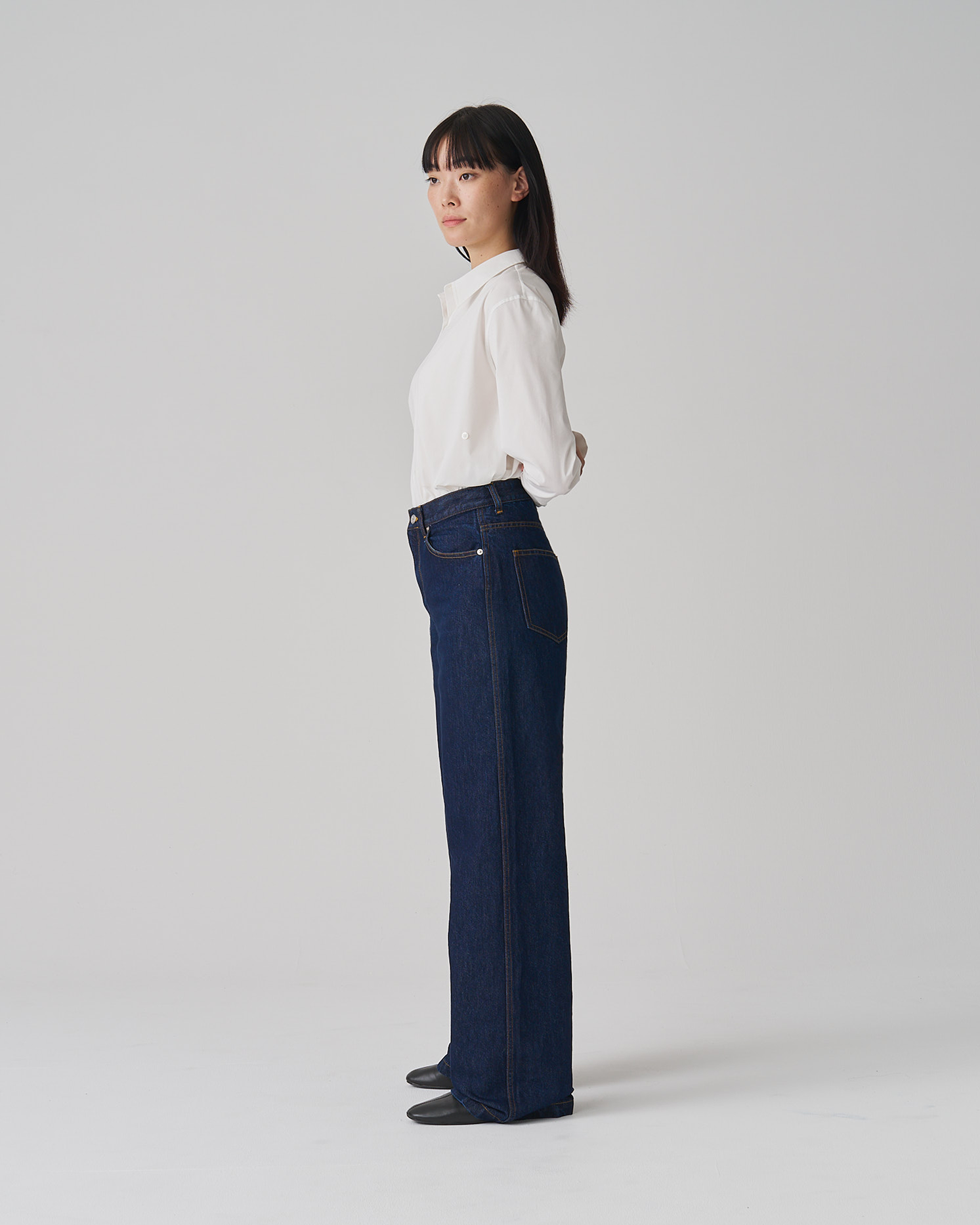 FGN 015AUS Women's Wide Jean (Indigo Cotton/Washi Paper)