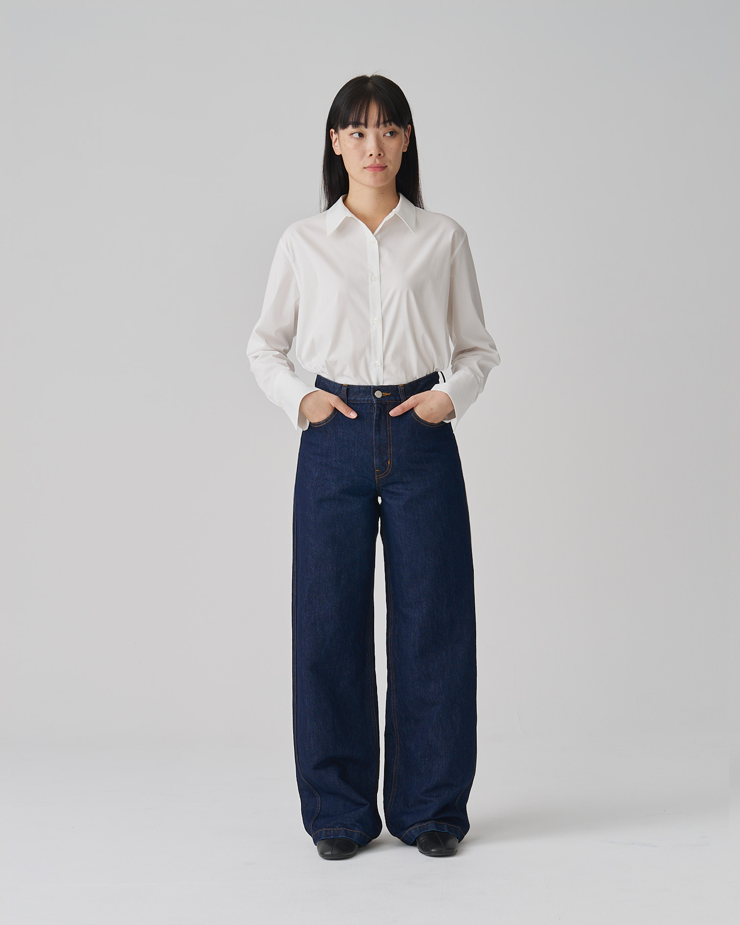 FGN 015USA Women's Wide Jean (Indigo Cotton/Washi Paper) image 1