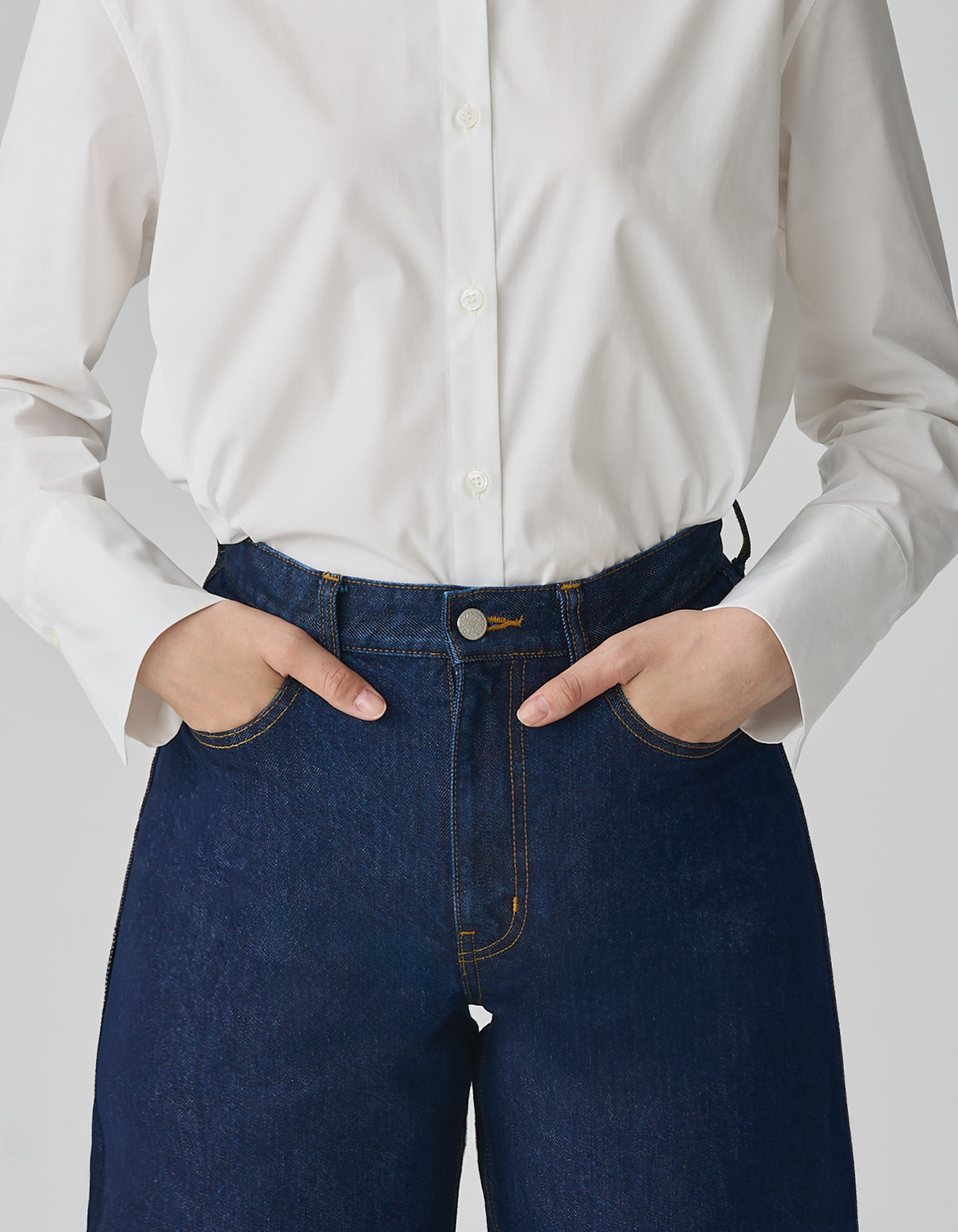 FGN 015UK Women's Wide Jean (Indigo Cotton/Washi Paper) image 6